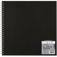 Daler Rowney Ebony Spiral Hardback Sketchbook Square Black 12×12″ 180gsm