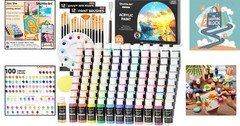 127 Colors Acrylic Paint Set with Brushes & Accessories, 2oz