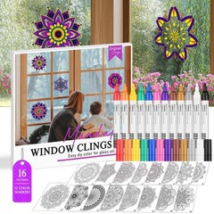 apolyone DIY Stained Glass Mandala Window Small to Medium, Assorted Colors