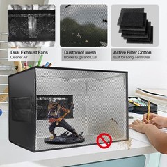 Portable Airbrush Spray Booth with LED Lights & Turntable