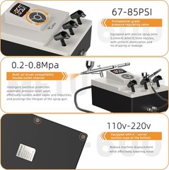 Professional Airbrush Compressor 85 PSI High Performance Ultra Quiet