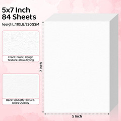 84 Sheets Watercolor Paper 5X7, 110Lb/230Gsm Cold Press Watercolor Paper Bulk, C