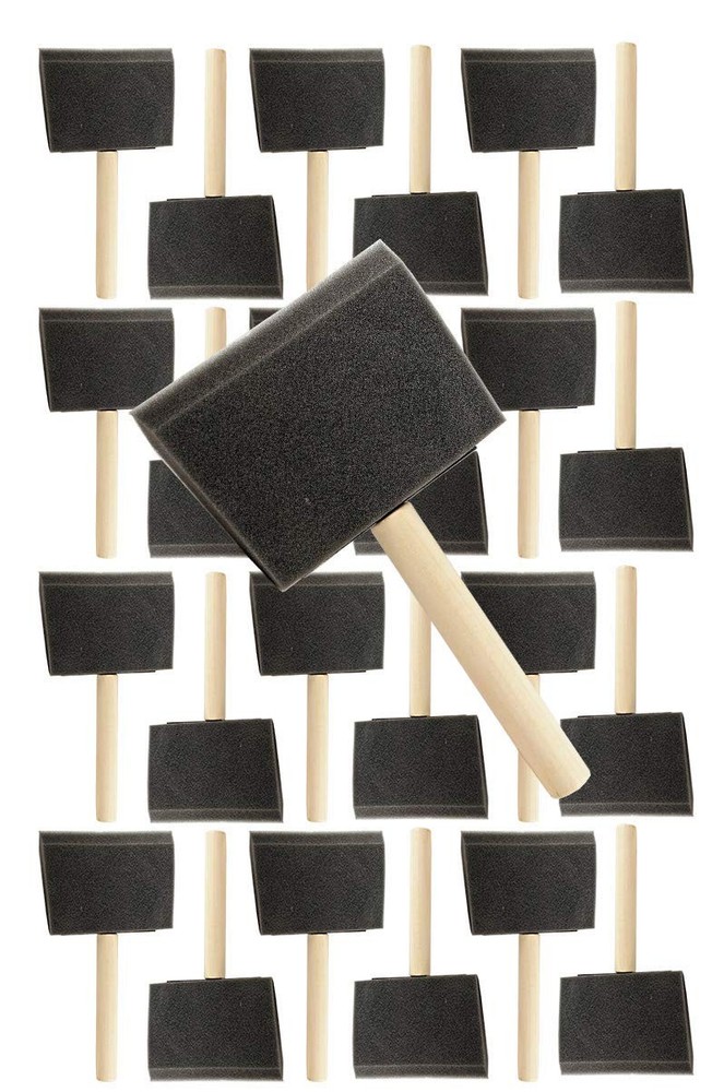 Pro Grade – Foam Brushes – 4 Inch – 24 Piece Poly Foam Brush Set