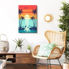 Paint by Numbers Kit for Adults Beginners,Easy Sunset Framed Painting by Numb…