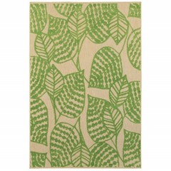 4′ X 5′ Green Floral Indoor Outdoor Area Rug