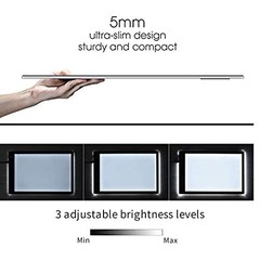 Light Box Drawing Pad, 12000 Lux LED Tracing Board USB Powered (Not A4 Black