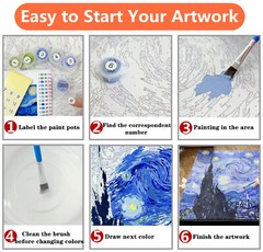 Paint by Number Kits, Van Gogh Oil Painting Art Works DIY 40x50cm,#1