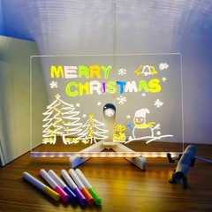 Acrylic Dry Erase Board with Light 12 * 8”, LED Note Board with Colors, as