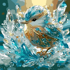 Birds Paint by Numbers Kit for Adults,Crystal Bird Adults’ Paint-By-Number Kits