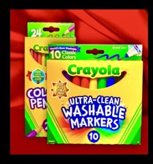 24 CRAYOLA Colored Pencils & 10 CRAYOLA Washable Markers – Back To School Combo