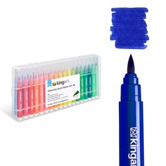 KINGART Soft Tip Set with Case Watercolor Brush Marker, Assorted 36 Piece