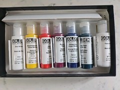 Golden Fluid Acrylic Professional Set 8 X 15ml Mixed Media Art New