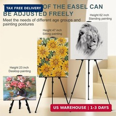 HeavyDuty Folding Metal Art Easel 66 Inch Adjustable for Painting Display