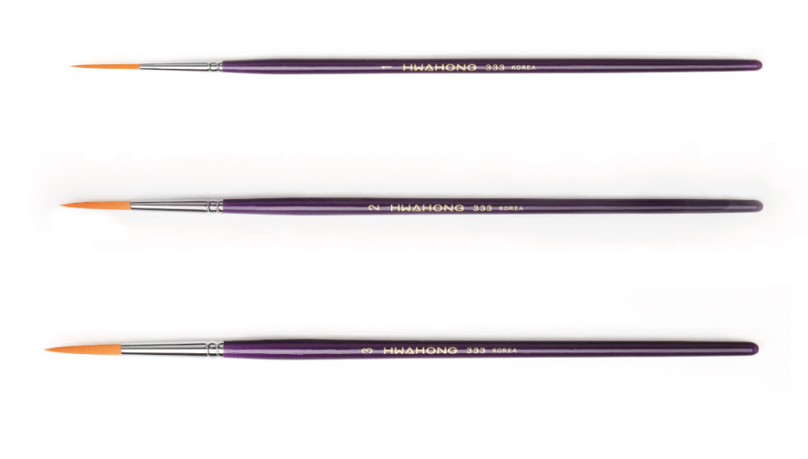 HWAHONG Artist Detail Lettering Paint Brushes Pointed Round Brush 333 Series