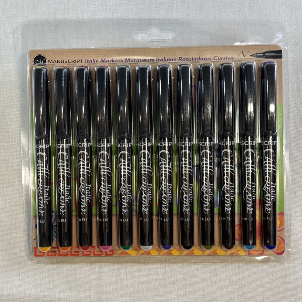 Manuscript CalliCreative 1.4mm Italic Markers Pack of 12 assrt cols – MM6651