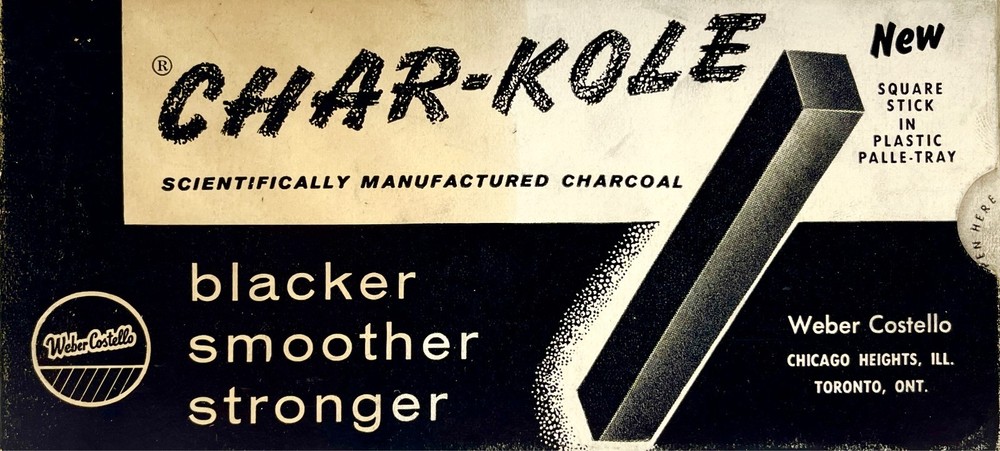 1950s/60s Weber Costello Char-Kole 167 Art Charcoal 12 Sticks Vintage 1272