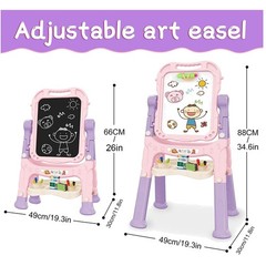 Educational Kids Easel with Accessories – Pink
