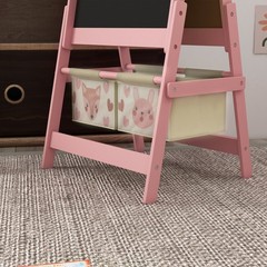 Art Easel for Kids with Paper Roll, Blackboard, Whiteboard, Pink