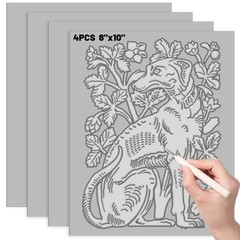 4 PCS 8×10 Inch Linoleum Blocks Printmaking Rubber Carving Tools Stamp Art