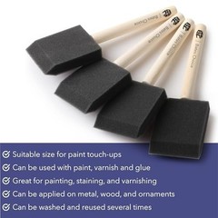 Foam Paint Brushes 2 Inch 16 Pack Wooden Handle for Painting Staining Varnishing