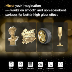 Pagather 3Pcs Chrome Paint Markers, Gold Color Permanent Mirror Liquid Chrome