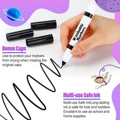 24 Pcs Washable Markers Bulk Broad Line Markers Coloring Conical Tip Large pe…