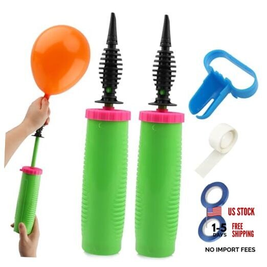 2Pack Balloon Pump Handheld,Dual Action Manual Air Inflator for green