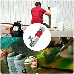 2Pcs 1/8 Air Brush Control Valve Quick Connect Adapter w/ Airflow Regulator Red