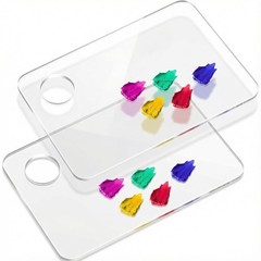 Acrylic Rectangle-Shaped Palette 2pcs 11.8 x 7.9 inches Transparent – Crystal…