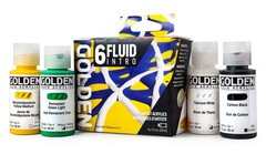 Fluid Acrylics Intro Set 6 Color 1 Fl Oz Bottles Professional Paint Art