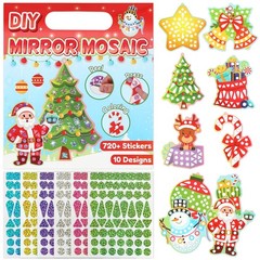 JULEASEL DIY Mirror Mosaic Craft Kit | 720+ Holographic Stickers | Christmas