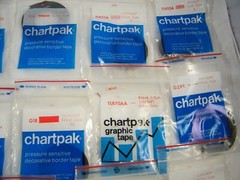 CHARTPAK PRESSURE SENSITIVE DECORATIVE BORDER TAPE LOT OF 33 SOLD AS IS