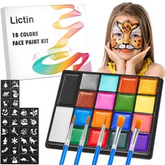 Lictin Water Based Face Paint – 18 Colors Painting Kit with 18 colors