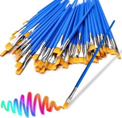 30 Pack Small Paint Brushes Bulk Nylon Hair for Acrylic Oil