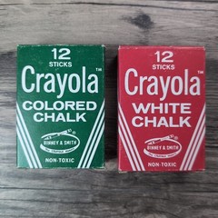 Vintage Binney & Smith Crayola No. 816 Colored & No. 320 White Chalk In Boxes