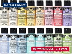 FolkArt Multi Surface Acrylic Paint Set Pastel Colors, Count, 2 Fl Oz (Pack of 1