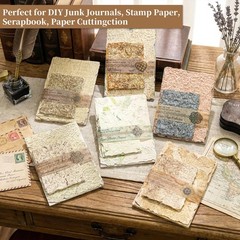168 Pcs Textured Vintage Scrapbook Paper Kit with Washi Tape & Multicolor