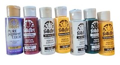 Lot Of PLAID Folk Art Acrylic Paints, Acrylic Pots, Floating Medium
