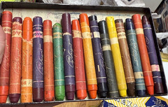 OLD SUPERIOR MARKING CRAYONS STANDARD OIL SARGENT HEXAGON OVERSIZE CRAYONS LOT