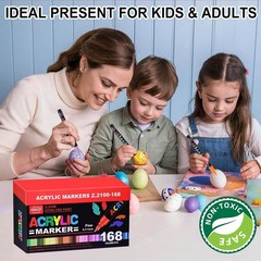 168 Colors Acrylic Paint Markers and ACRYLIAC PAINT PENS for Rock, Wood, Fabr…