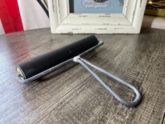 Vintage Rollrite 6″ Hard Rubber Brayer Roller Silver Frame Block Printing Ink