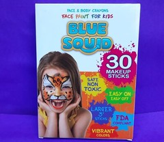 Face Paint Crayons Blue Squid 36 Jumbo 3.25” Safe Sensitive Skin Halloween NOS