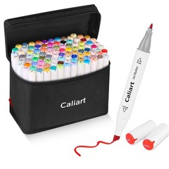 Caliart Markers 100 Colors Dual Tip Art Markers Sketch Pens Permanent Alcohol