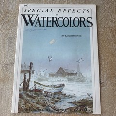 Lot Of Five Vintage Watercolor, Casen,Beginning Painting, Boats, Birch Trees,