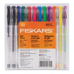 48 Piece Fiskars Gel Ink Pen Art Drawing Set Kit Regular and Metallic Colors NEW