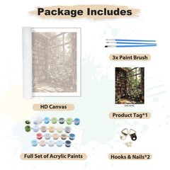 Paint by Numbers Kits for Adults Landscape, DIY Bookshelf Kits Crafts for Beg