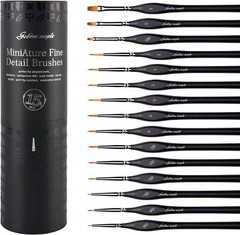 Golden Maple Miniature Paint Brushes, 15PC Model Brushes Micro Detail (Black)