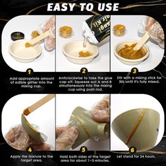 Kintsugi Repair Kit, Food Safe Gold & Silver Kintsugi Kit for Broken Ceramics, G