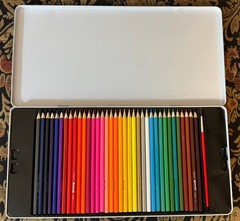 Watercolor Pencil Set by Magicfly: 72 pencils, 2 brushes, metal case & sharpener