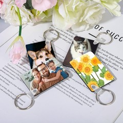 Guiqulai 300 Pcs Sublimation MDF Keychain Blanks with Rings Rectangle